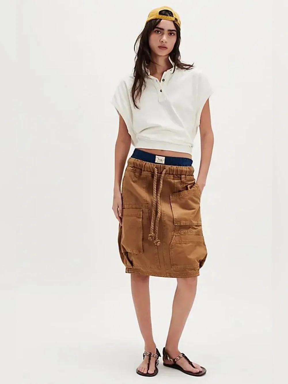 Free People Carmen Midi Cargo Skirt Size Medium NWT